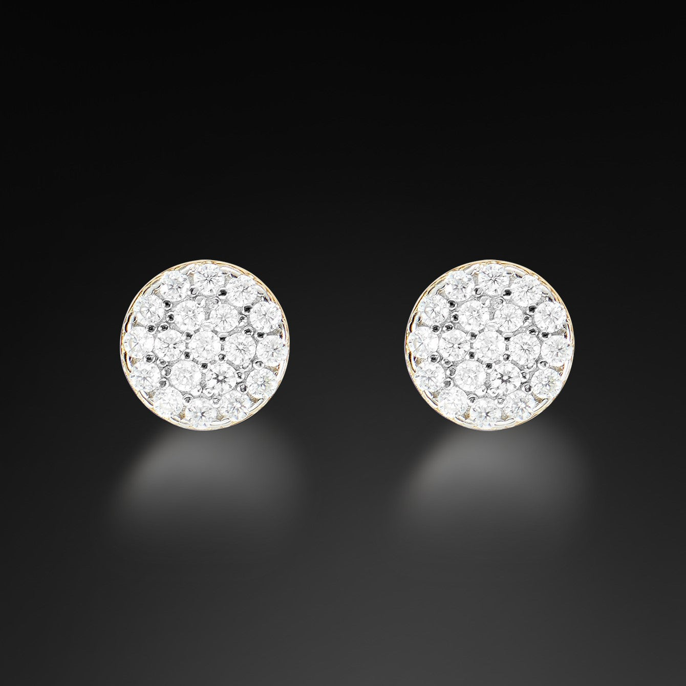 Moissanite 6MM Round Cluster Stud Earring