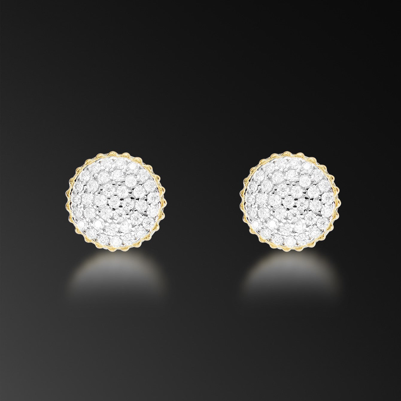 Moissanite Round Cluster Stud Earring
