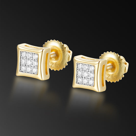 Moissanite 6MM Sqaure Stud Earring