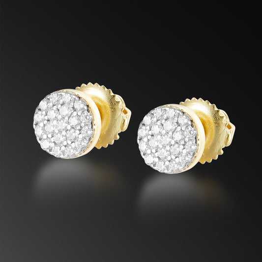 Moissanite 6MM Round Cluster Stud Earring