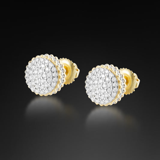 Moissanite Round Cluster Stud Earring