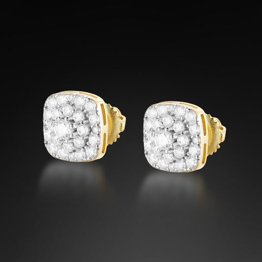 Moissanite Sqaure Cluster Stud Earring