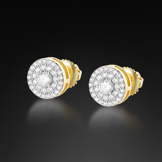 Moissanite Round Stud Earring