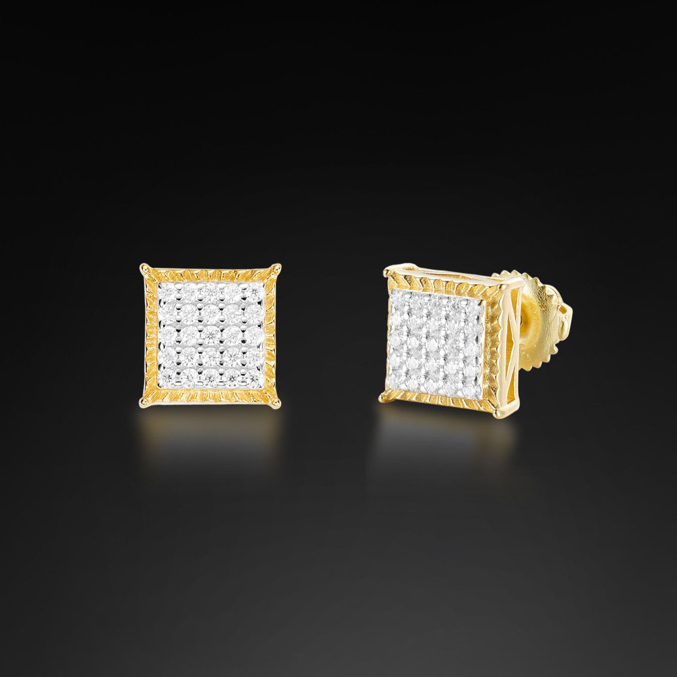Moissanite Square Stud Earring