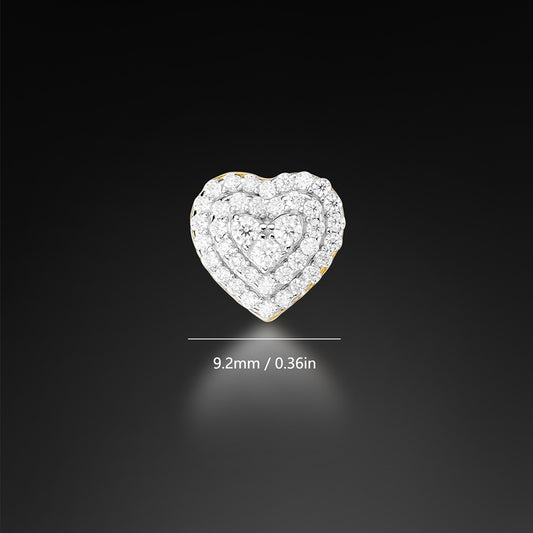 Moissanite Heart Stud Earring