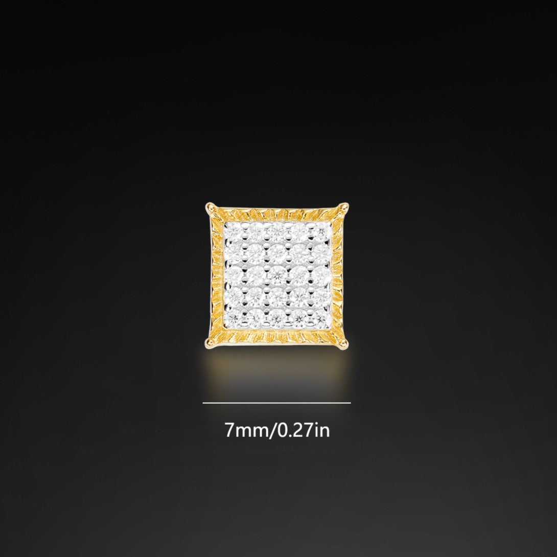 Moissanite Square Stud Earring