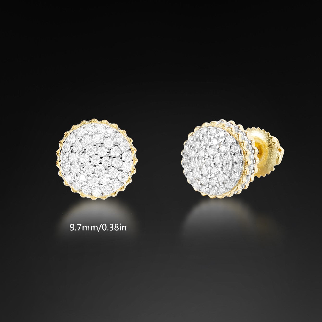 Moissanite Round Cluster Stud Earring