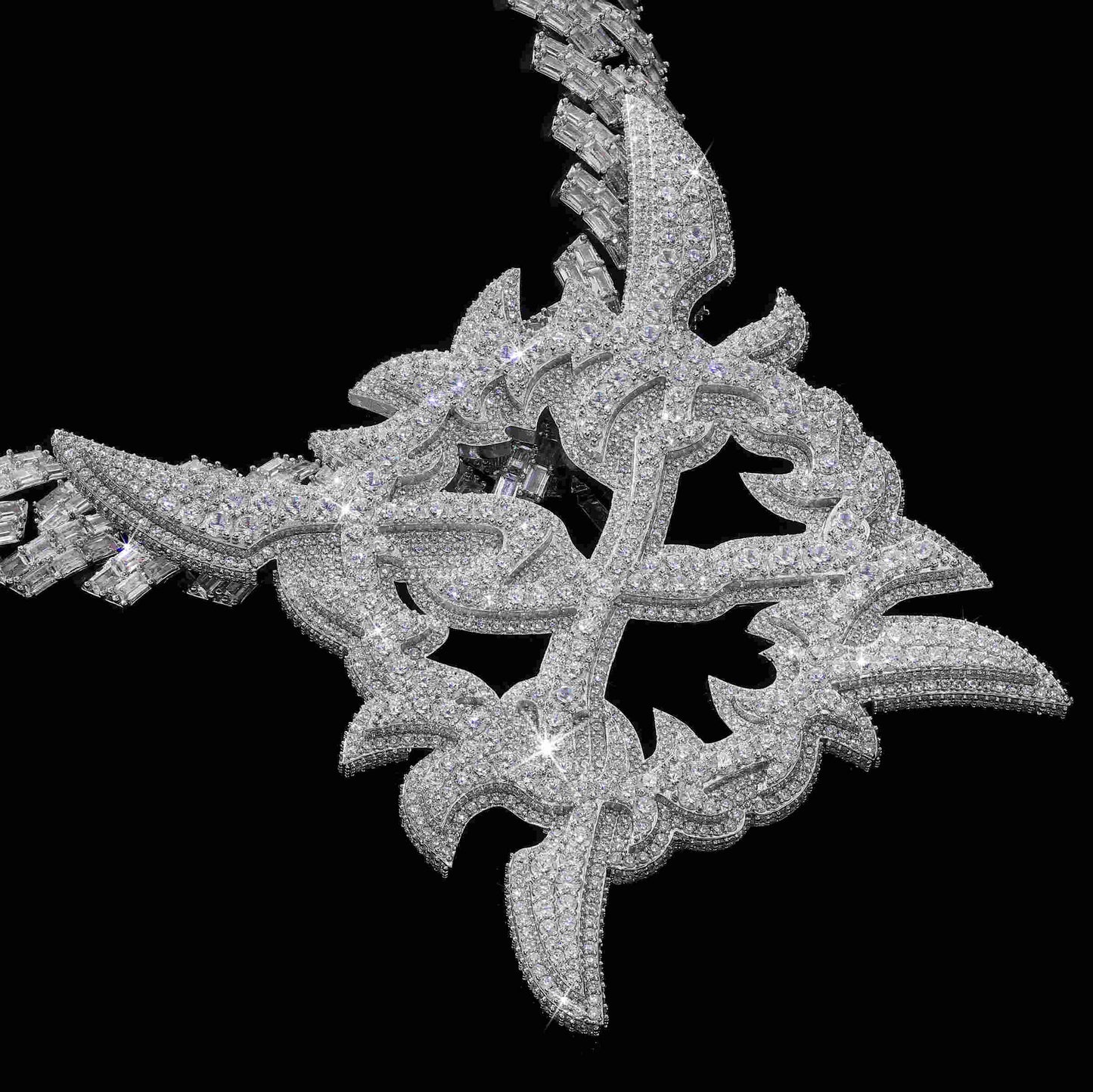 Iced Crossed X Darts Pendant
