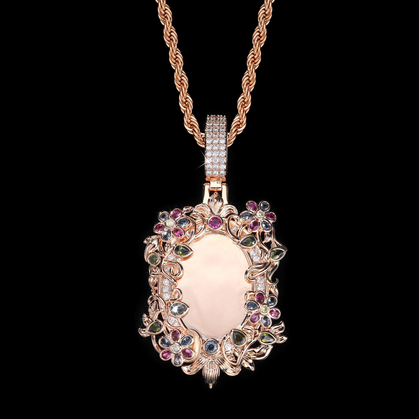 Flower Frame Custom Photo Pendant