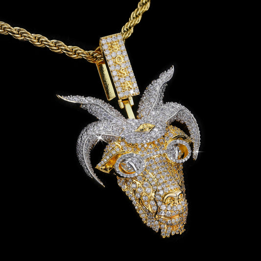 Iced Gold Goat Pendant