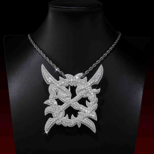 Iced Crossed X Darts Pendant