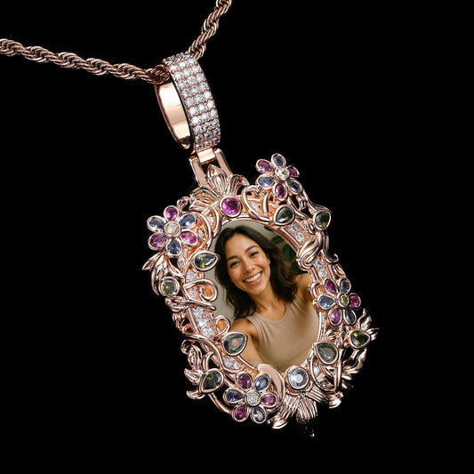 Flower Frame Custom Photo Pendant