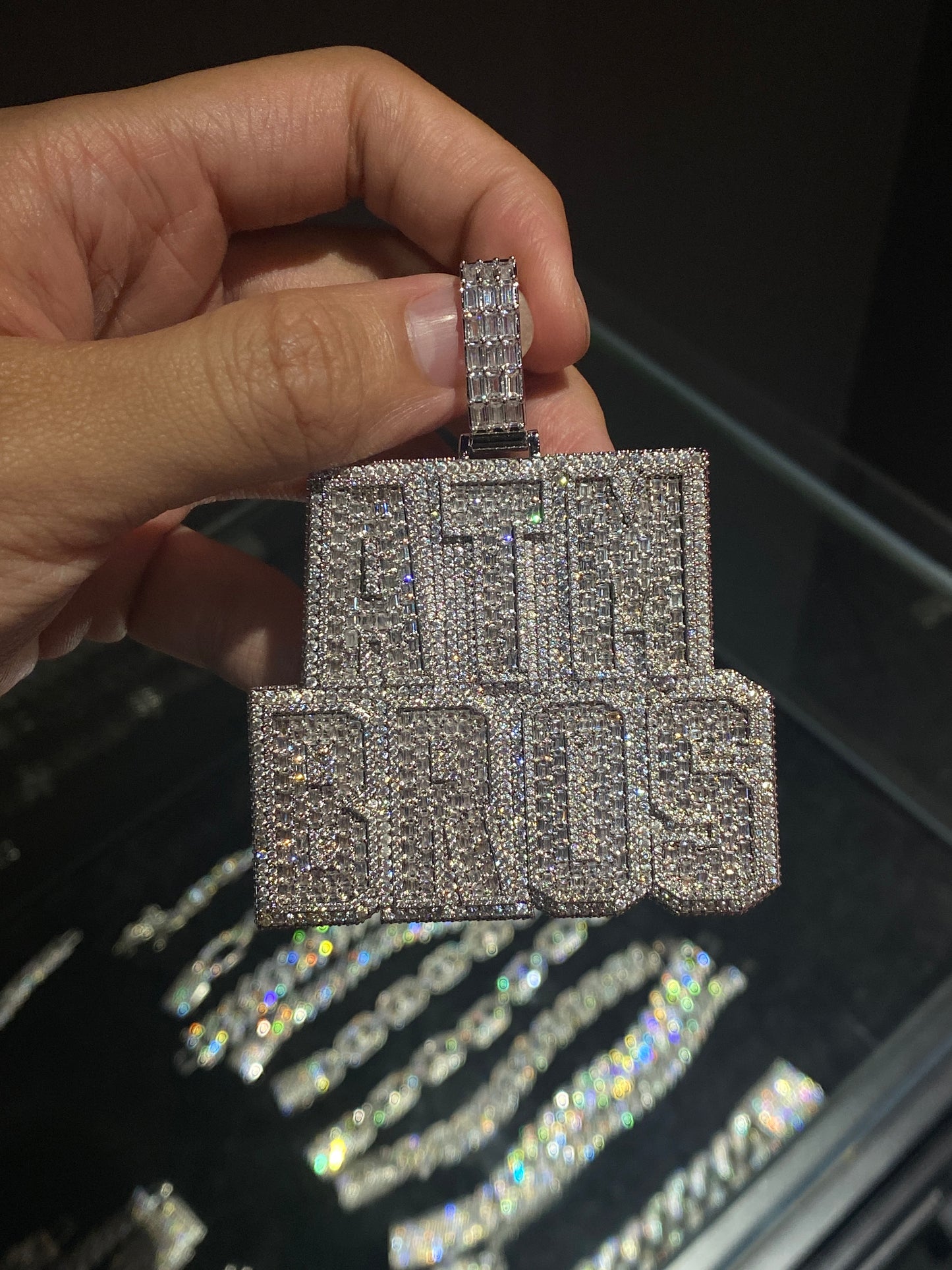 Baguette Box Letter Custom Pendant