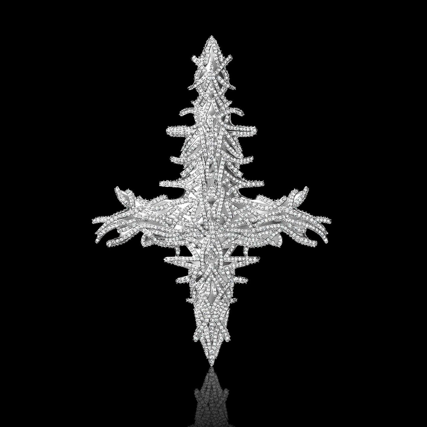 Upside Down Thorns Cross Pendant
