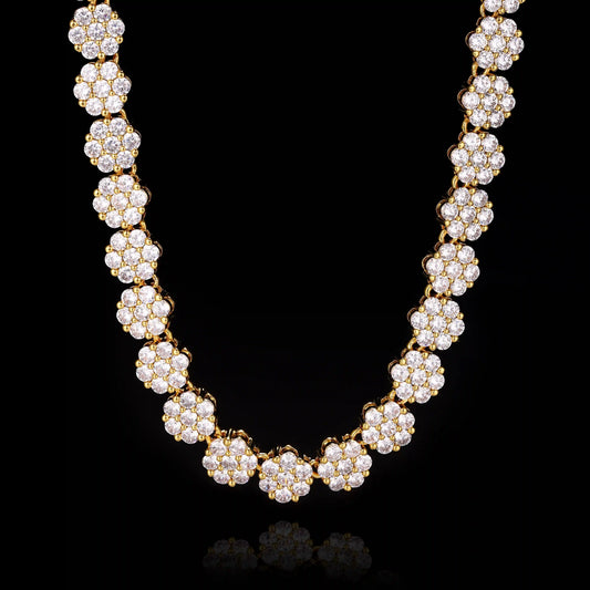 S925 Moissanite 9MM Cluster Tennis Chain