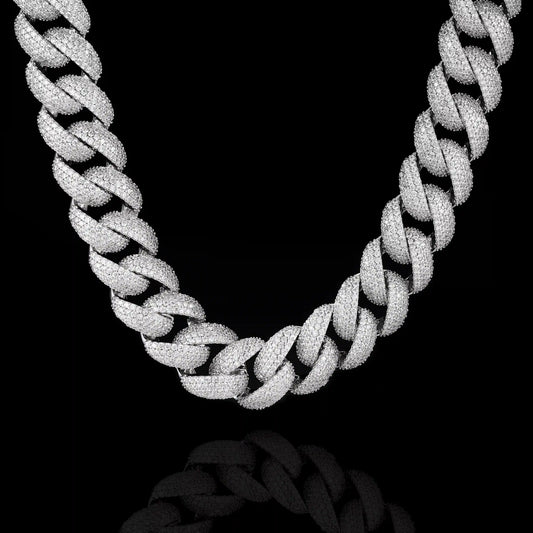 S925 Moissanite 18MM Bubble Cuban Chain