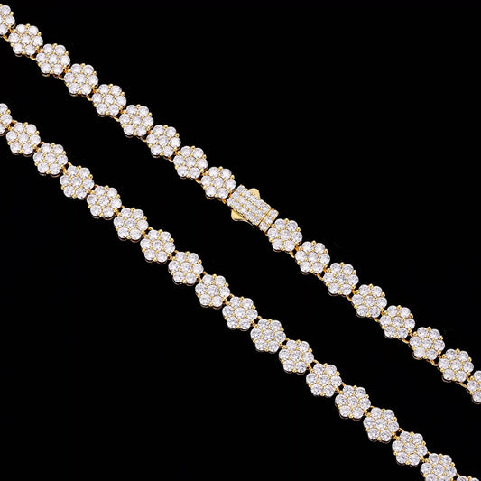 Iced Out 9MM Cluster Tennis Chain