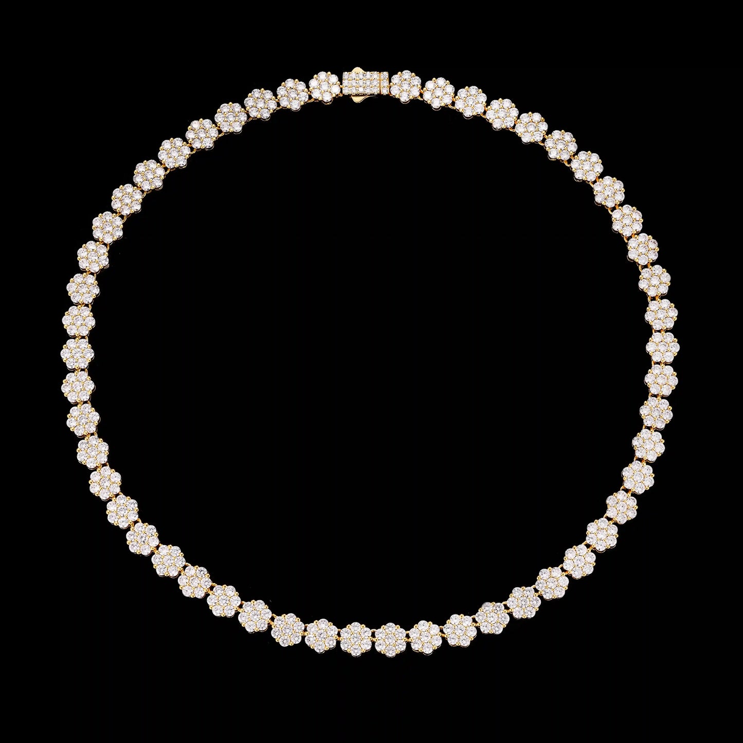 S925 Moissanite 9MM Cluster Tennis Chain