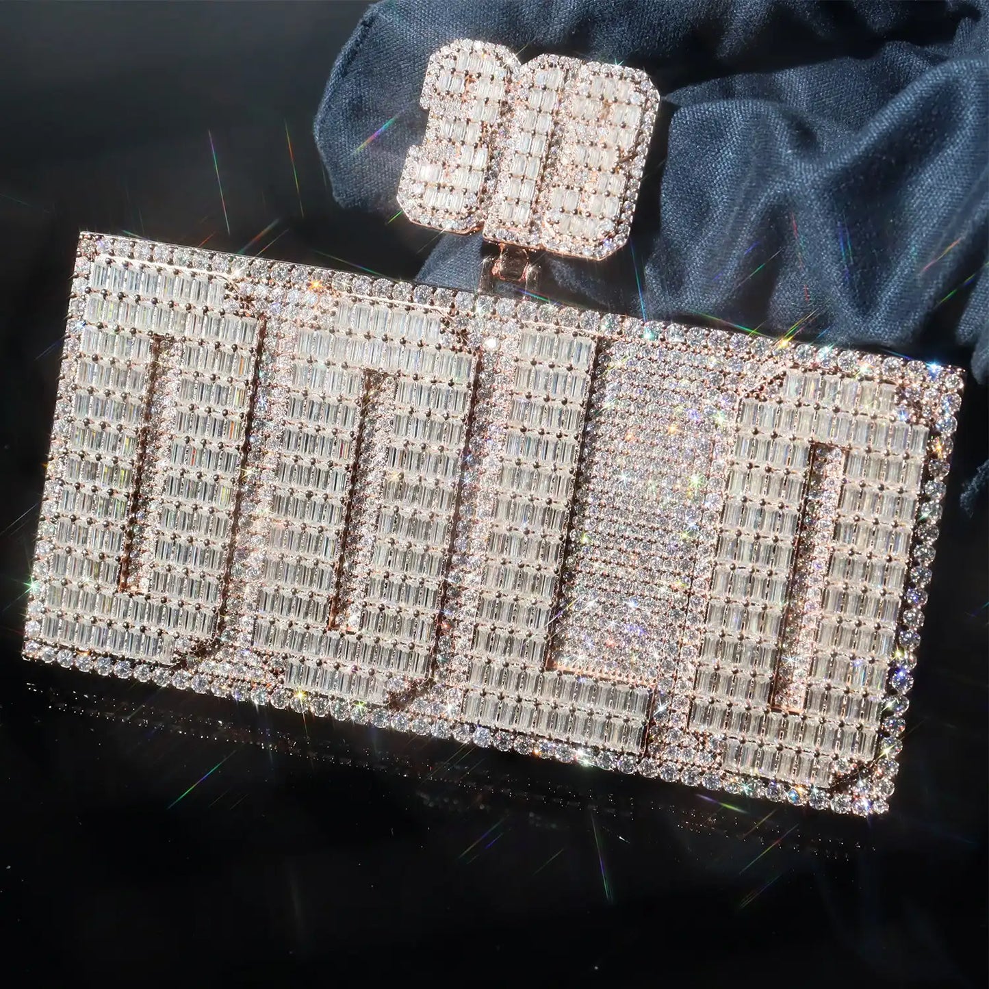 Custom Baguette Letter Box Pendant