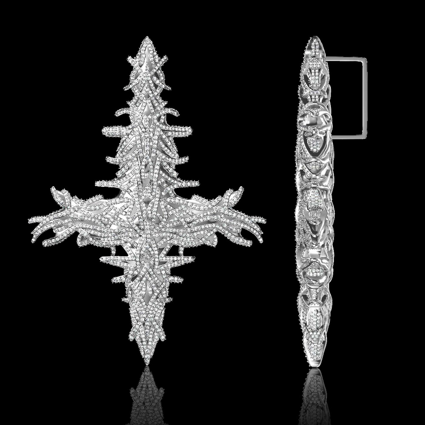 Upside Down Thorns Cross Pendant