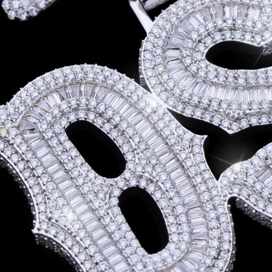 Baguette Spiked Letter Custom Pendant