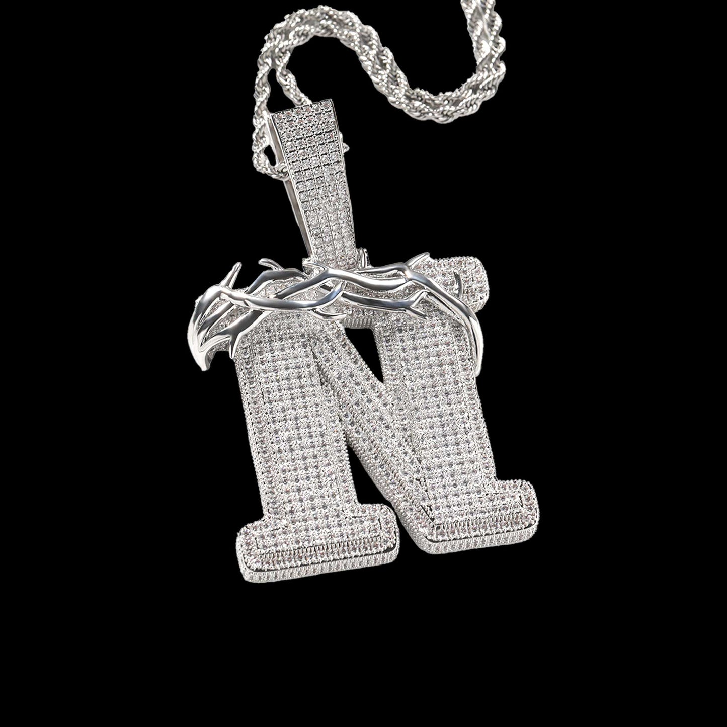 Barbed Wire Custom Letter Pendant
