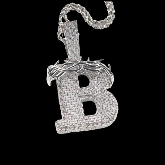 Barbed Wire Custom Letter Pendant