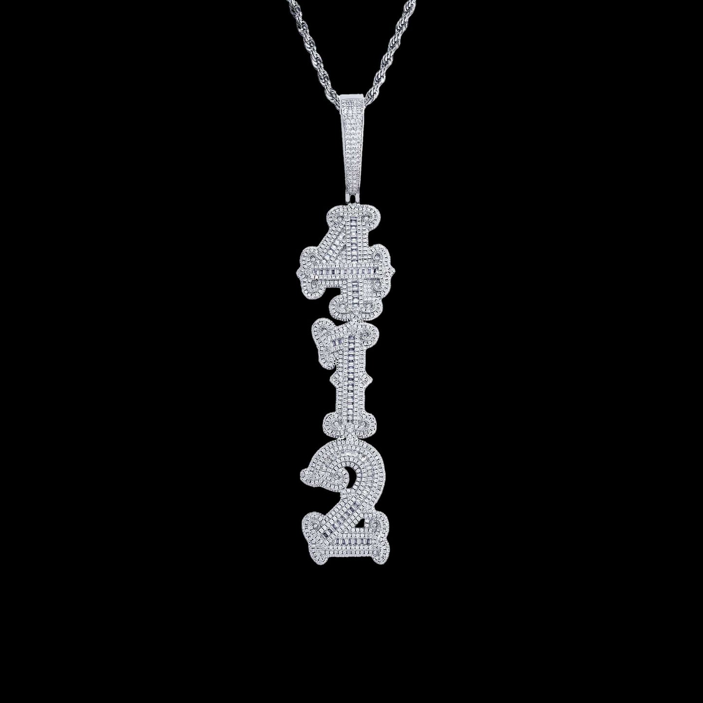 Upright Baguette Spiked Custom Letter Pendant