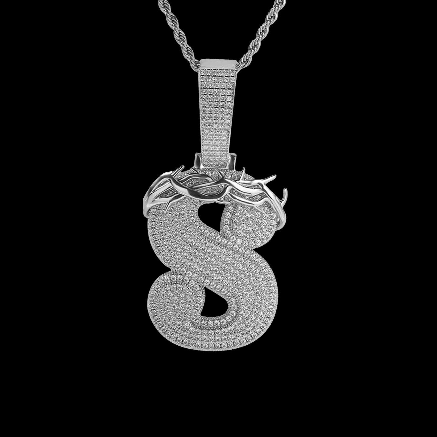Barbed Wire Custom Letter Pendant