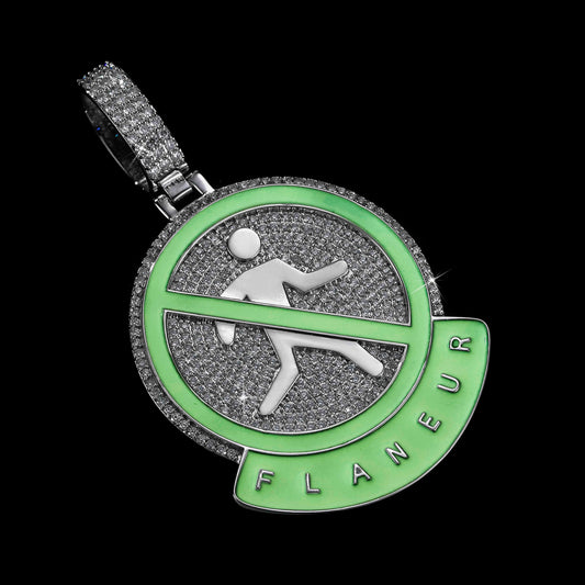 No Walking Iced Out Pendant