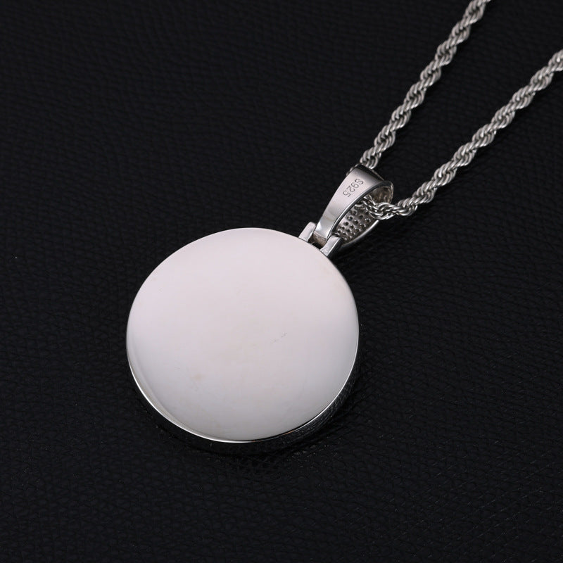 Double Row Photo Custom Moissanite Pendant