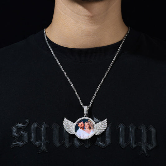 Photo With Wings Custom Moissanite Pendant
