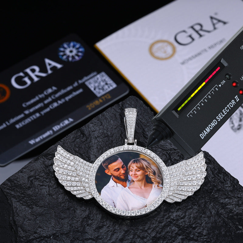 Photo With Wings Custom Moissanite Pendant