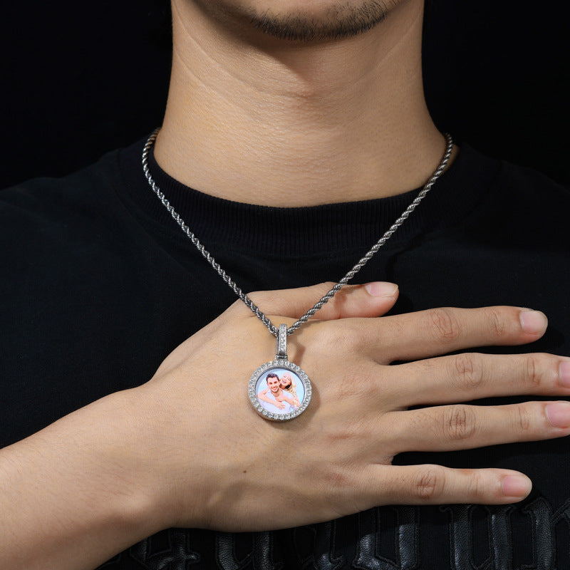 Custom Mini Round Photo Pendant