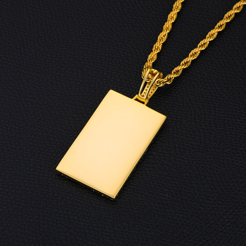 Square Photo Pendant Custom Moissanite Pendant
