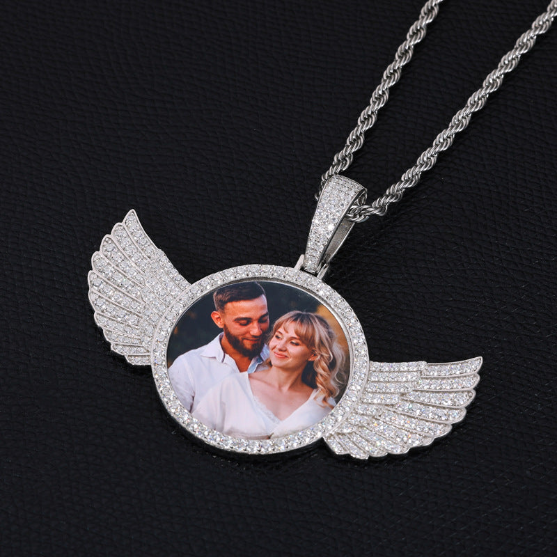 Photo With Wings Custom Moissanite Pendant
