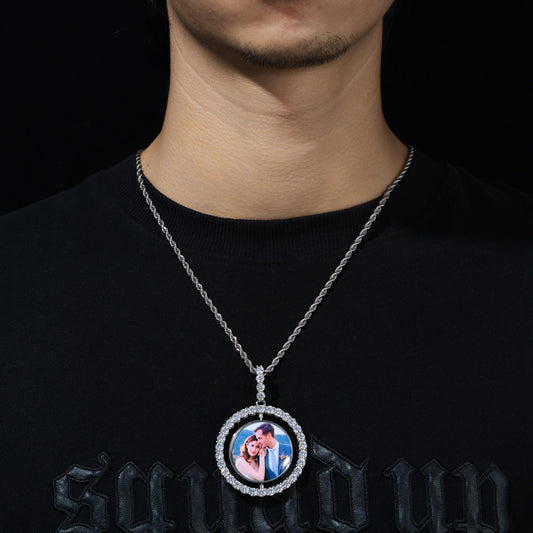 Spinning Round Custom Moissanite Pendant