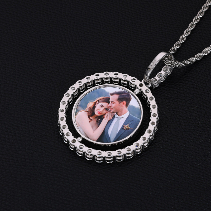 Spinning Round Custom Moissanite Pendant