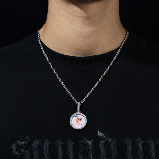 Custom Mini Round Photo Pendant