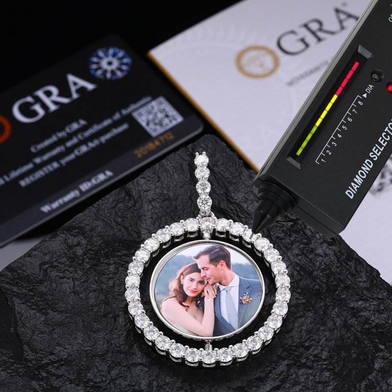 Spinning Round Custom Moissanite Pendant