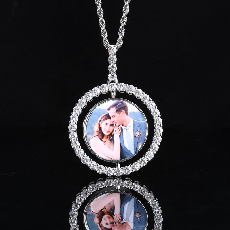 Spinning Round Custom Moissanite Pendant