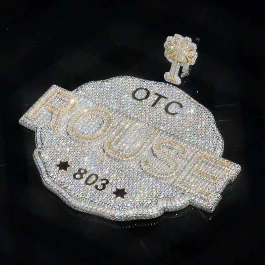 Custom Letter On Irregular Circle Pendant