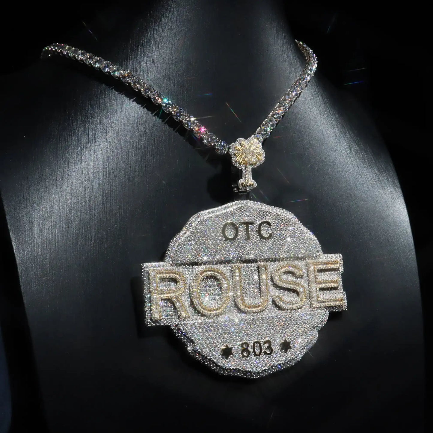Custom Letter On Irregular Circle Pendant