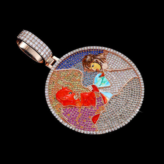 Satan and God Iced Out Pendant