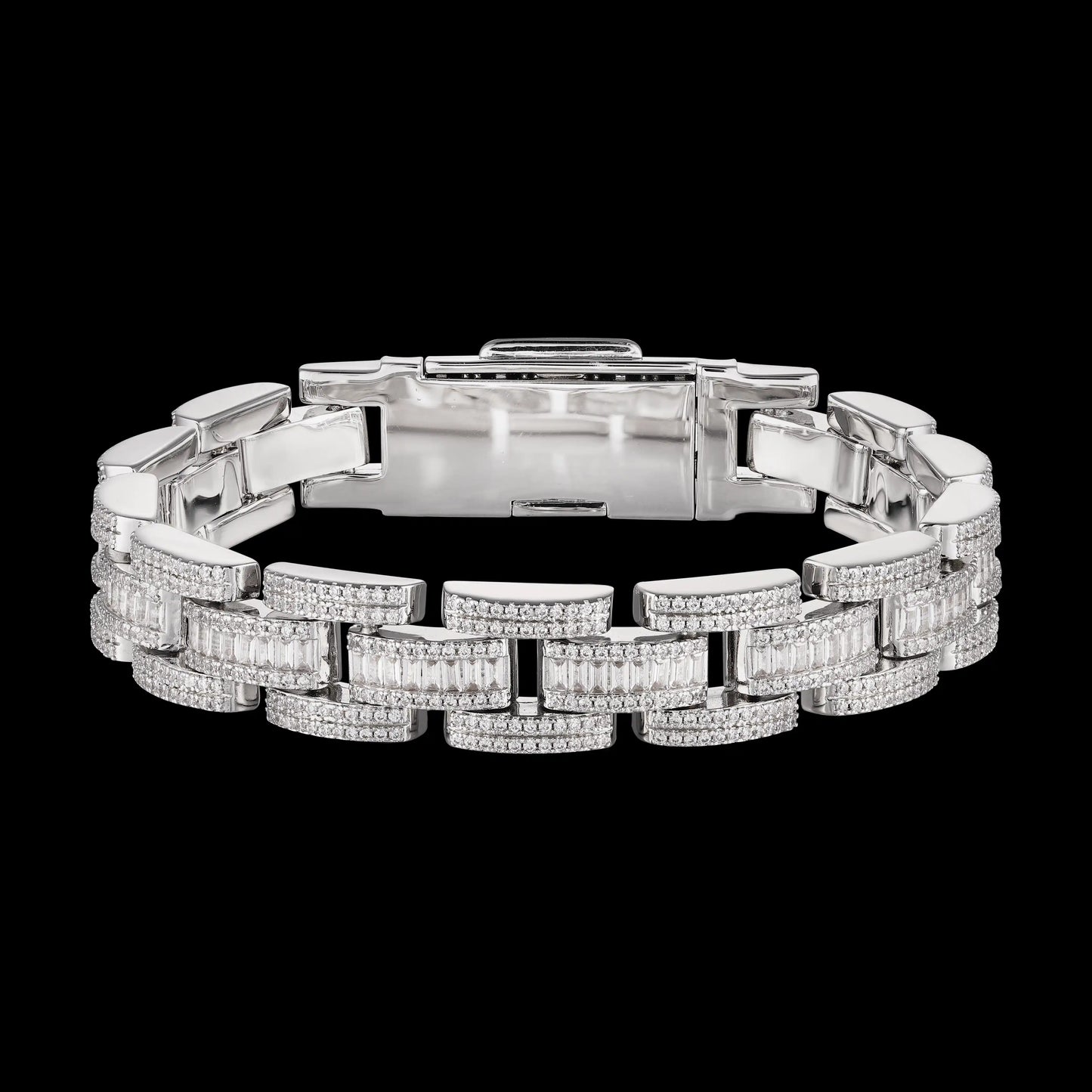 S925 Moissanite Baguette & Round Bracelet