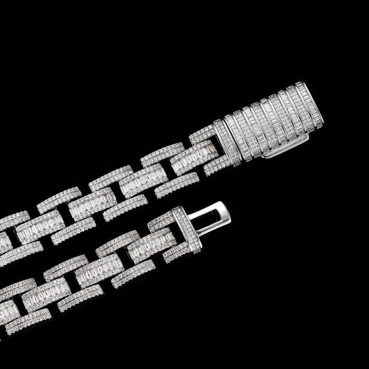 S925 Moissanite Baguette & Round Bracelet