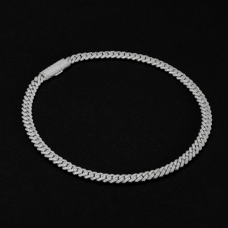 S925 Moissanite 12MM Prong Cuban Chain