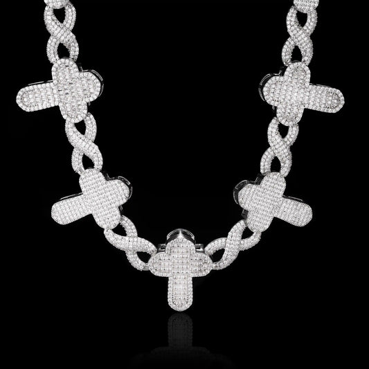 S925 Moissanite Cross Infinity Chain