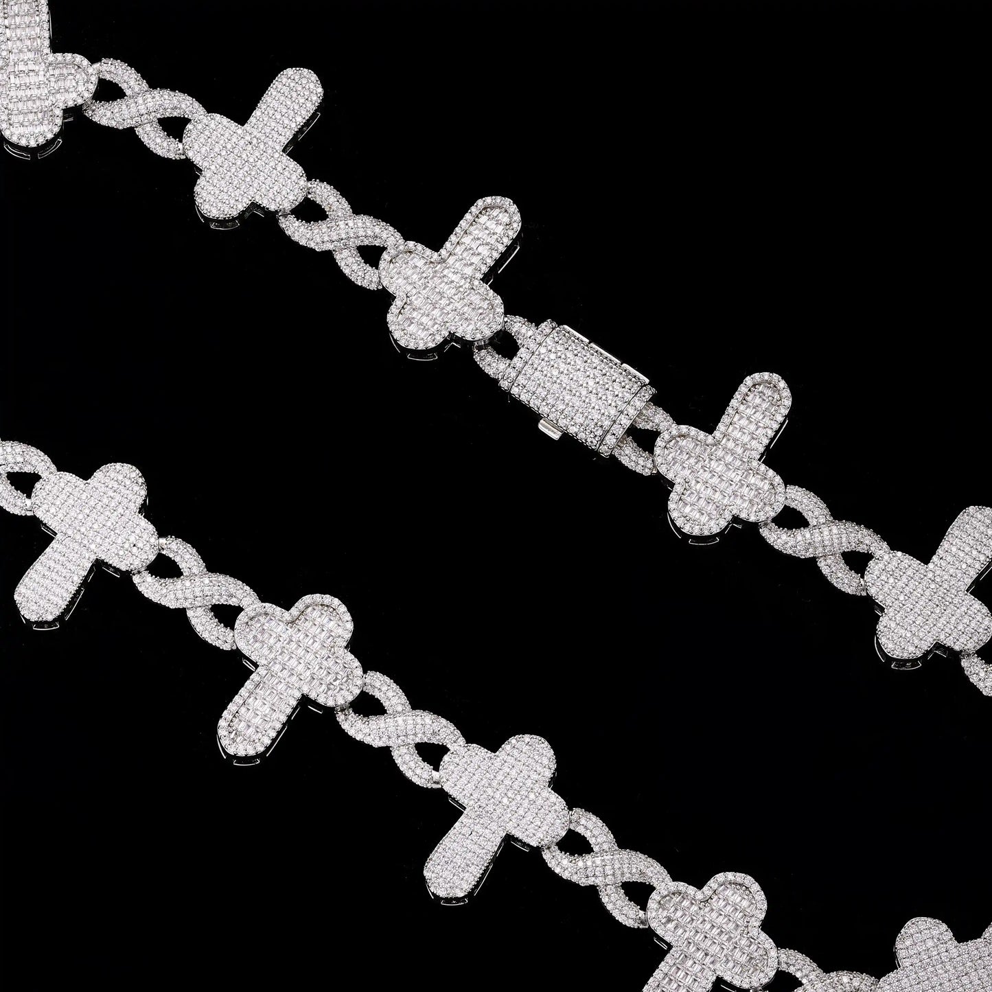 S925 Moissanite Cross Infinity Chain