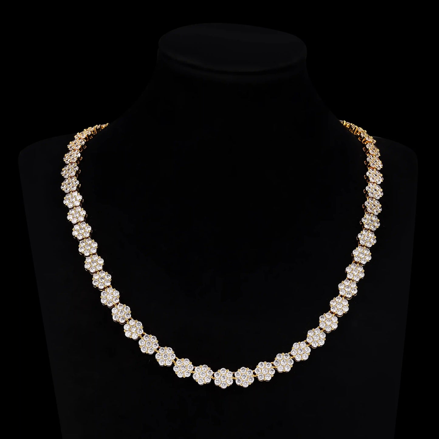 S925 Moissanite 9MM Cluster Tennis Chain